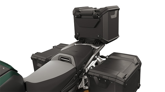 Luggage carrier and case holder, incl, black aluminium case and black topcase